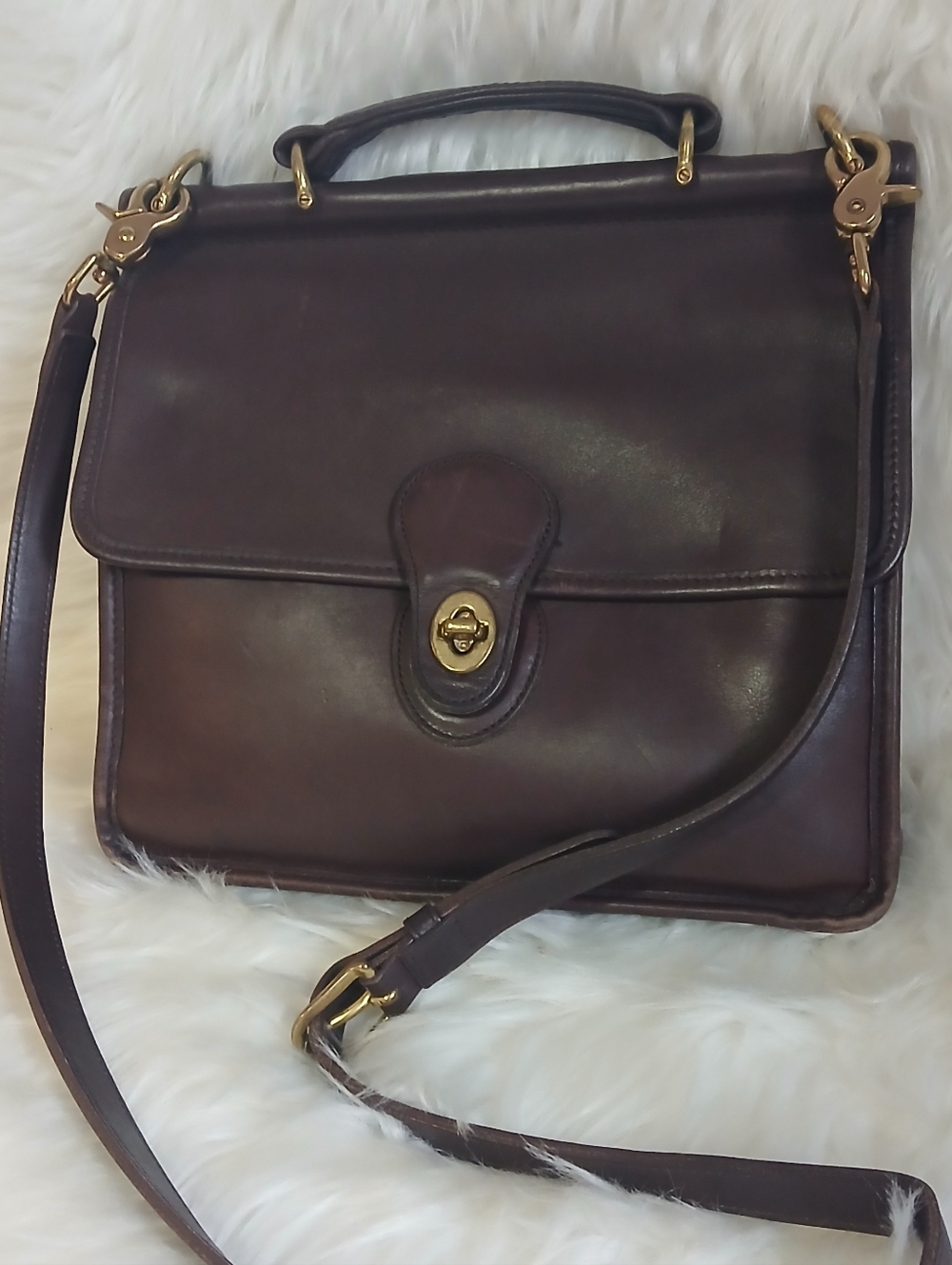 Vintage Brown Leather Coach Bag
